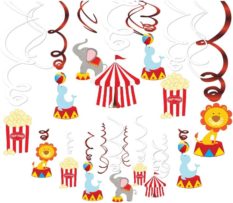 30Ct Carnival Hanging Swirl Decorations