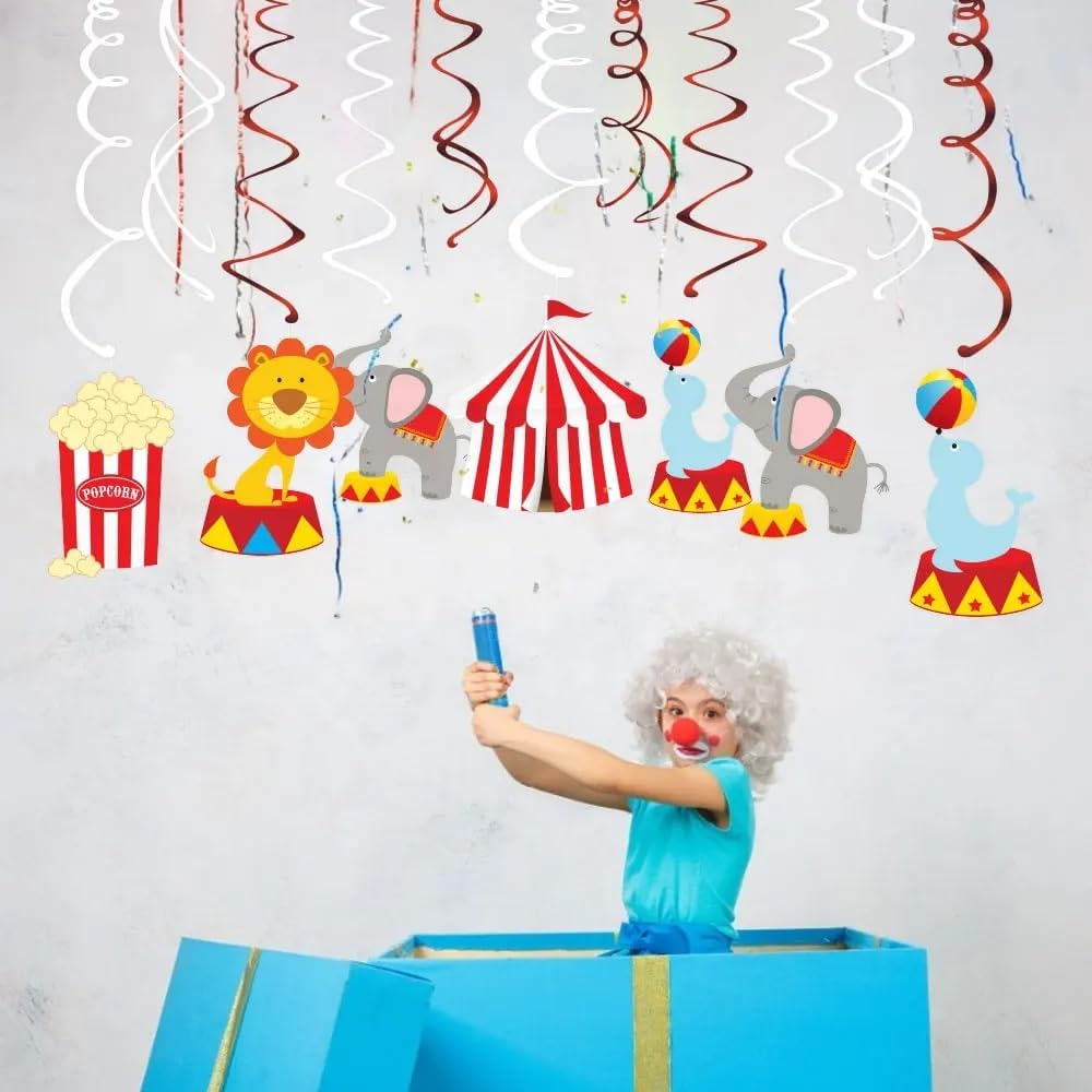 30Ct Carnival Hanging Swirl Decorations