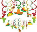 30Ct Mexican Hanging Swirl Decorations, Fiesta Cinco De Mayo Party Supplies