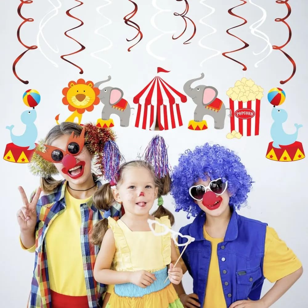 30Ct Carnival Hanging Swirl Decorations