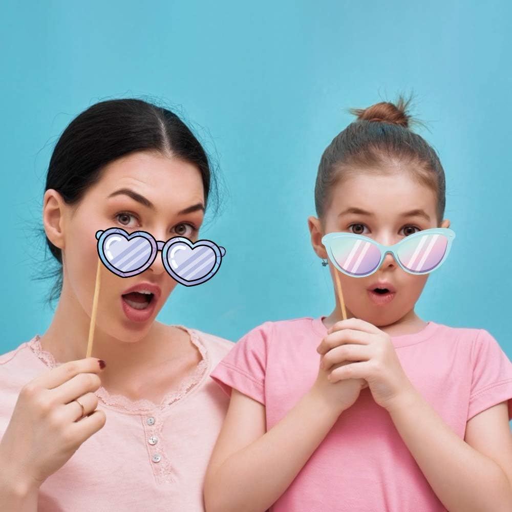 30Pcs Mermaid Photo Booth Props with Stick