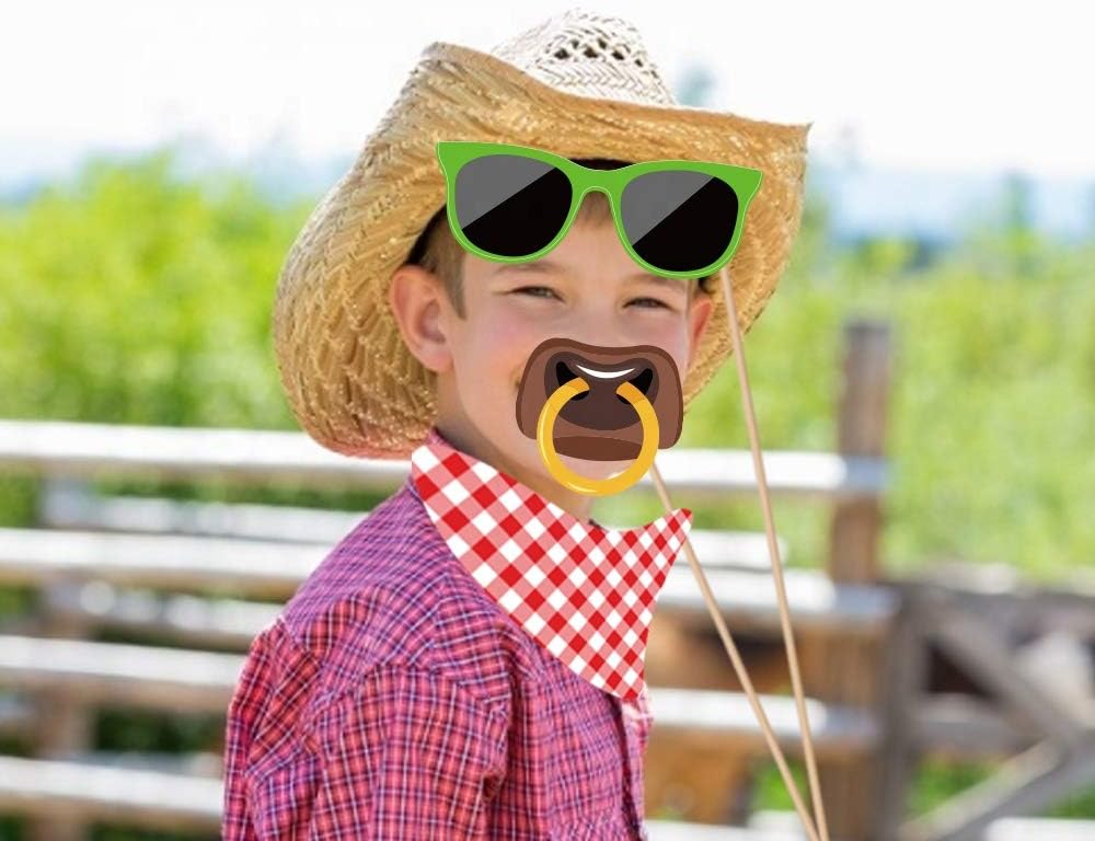 25Pcs Farm Animal Photo Booth Props with Stick
