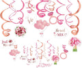 30Ct Wedding Bridal Shower Hanging Swirl Decorations - Ceiling Streamers for Engagement Party