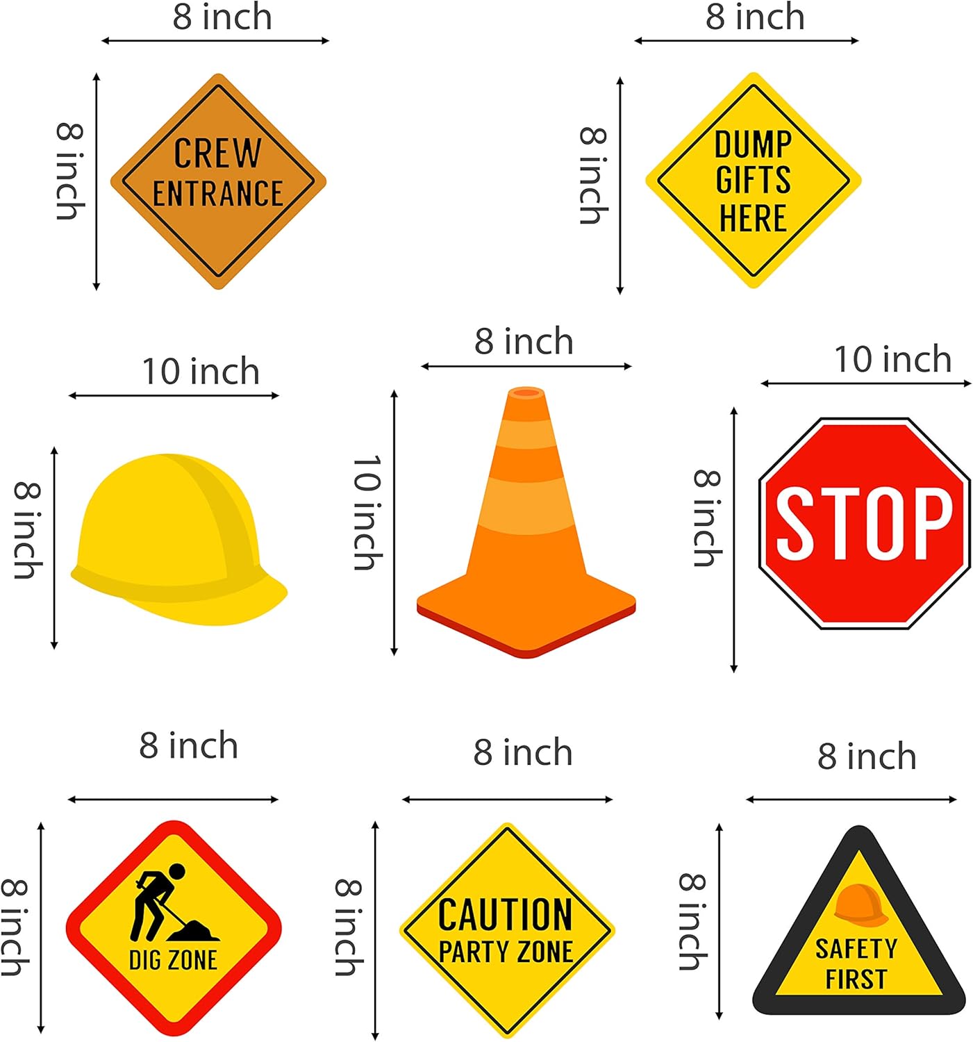 30Ct Construction Hanging Swirl Decorations, Traffic Zone Birthday Theme Streamers
