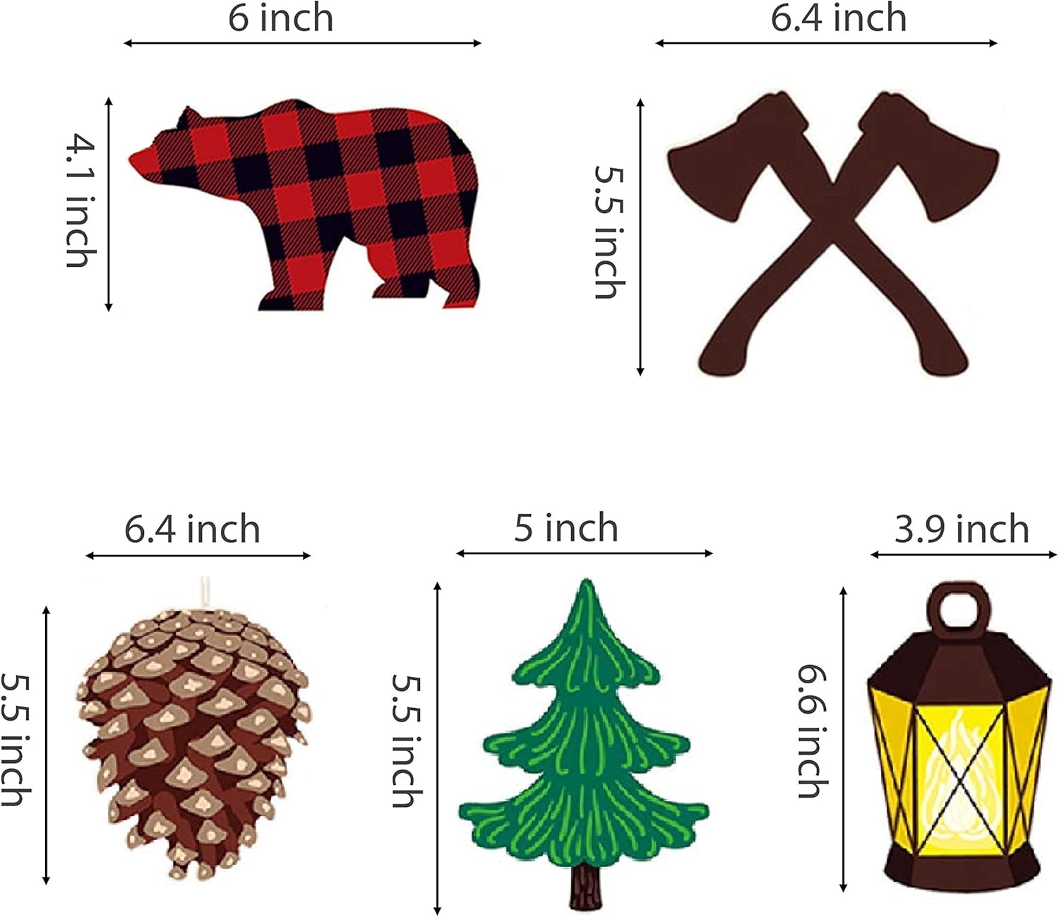 30Ct Lumberjack Hanging Swirl Decorations, Buffalo Plaid Ceiling Streamers