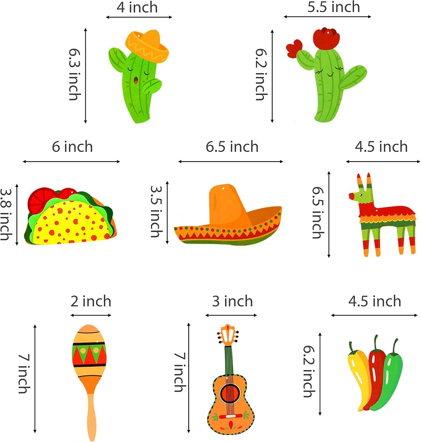 30Ct Mexican Hanging Swirl Decorations, Fiesta Cinco De Mayo Party Supplies